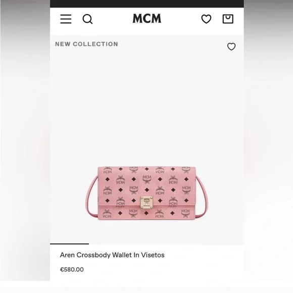 MCM Pink Aren Crossbody / Wallet in Visetos Brand New - Picture 4 of 4